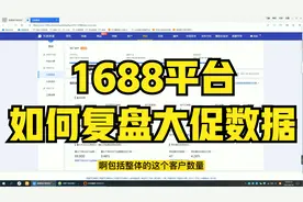 阿里巴巴1688平台资深运营操盘手在线指导如何复盘大促数据②视频封面