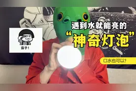 遇到水就能亮的神奇灯泡，用手一摸也能亮，太神奇了！干货！