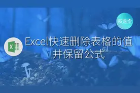 Excel快速删除表格的值并保留公式，再也不用一个一个删除了视频封面
