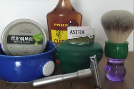 老式安全剃须刀剃须教程，名仕2000s 剃须刀，帕拉索桉树味剃须皂