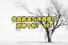 省直机关与市直单位，选哪个好？ 195视频封面