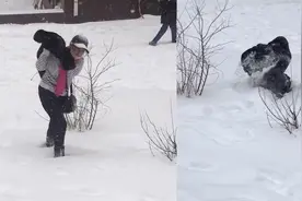 东北独有方式，看大妈雪地洗貂皮大衣，瞬间感觉自己花了冤枉钱