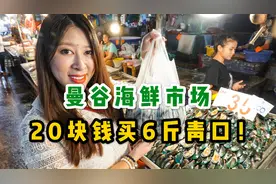 四川妹子在泰国菜市买海鲜，20块钱买了6斤青口，吃了三天！视频封面
