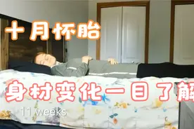 国外妈妈坚持记录孕期肚子变化，50秒带你看完十月怀胎身材变化视频封面