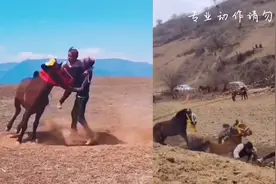 名场面！凉山男孩参加传统骑马比赛，父亲扶他上马扬鞭策马靠自己