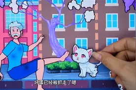 定格动画：小猫咪见到坏人欺负老爷爷，勇敢找来警察叔叔，真棒呀视频封面