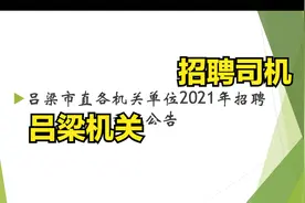 吕梁市直各机关单位2021年招聘司机公告视频封面