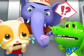 儿童益智动画：宝贝第一次坐电梯，出现故障，被吓的哇哇大哭视频封面