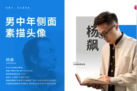 男中年侧面素描头像视频封面