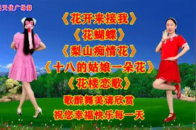 《花开来接我》《花蝴蝶》《梨山痴情花》《十八的姑娘一朵花》视频封面