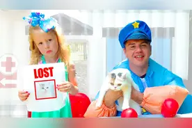 萌娃玩具乐园：警察叔叔帮助小萝莉寻找丢失的猫咪！视频封面