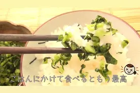 日本料理：【用萝卜叶做的简单酱菜】浇在米饭上最棒了！