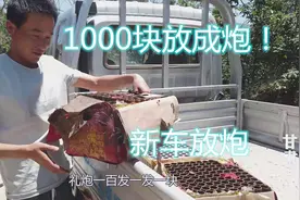 二蛋新车提回家了，左右邻居都来放炮贺车，足足放了1000块！