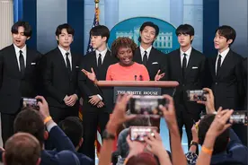 韩国防弹少年团现身白宫记者会引轰动：大量粉丝聚集 收视率大涨