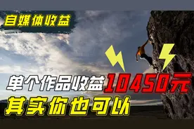 自媒体做好了和捡钱似的，收入再创新高，单个作品收入高达10445视频封面