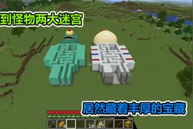MC我的世界：找到两个怪物的迷宫，里面藏着丰厚的宝贝