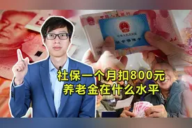社保一个月扣800元，养老金在什么水平？算不算高？视频封面