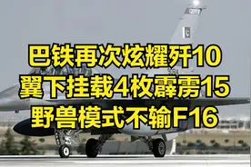 巴铁再次炫耀歼10，翼下挂载4枚霹雳15，野兽模式不输F16视频封面