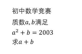 初中数学竞赛 质数a和b满足a方加b等于2003 求a加b的值