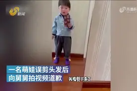 萌娃正月里误剪头发，一本正经拍视频向舅舅道歉，奶声奶气太萌了视频封面