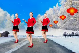 抖音火爆健身舞《又见雪花飞》歌声甜美动听，舞姿简单大方视频封面