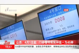 山西：4月1日起，门诊慢特病病种统一为45种