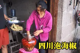 朝天椒结的太好，婆婆到小妹家学到新方法，摘回去做一坛四川泡椒视频封面