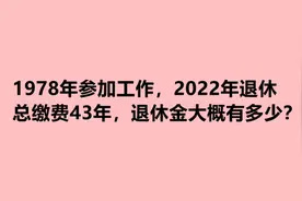 1978年参加工作，2022年退休，总缴费43年，退休金大概有多少？