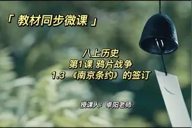 教材同步微课 | 八上历史 第1课 1.3《南京条约》的签订