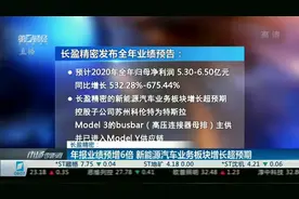 长盈精密：年报业绩预增6倍 新能源汽车业务板块增长超预期