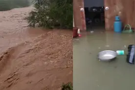 桂平连发2次暴雨红色预警，部分地区内涝严重，积水淹没街道路面