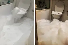 英国男子半夜醒来发现马桶往外狂喷白色泡泡视频封面