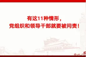划重点！有这11种情形，党组织和领导干部就要被问责！