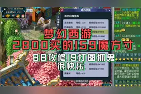梦幻西游：2800买的159魔方寸，宝宝攻修就19打图抓鬼很快乐