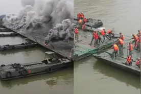 超燃！解放军在闽南水域进行渡河作战演练 浮桥架设现场曝光
