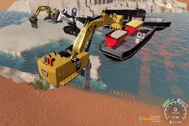 模拟农场19：队友一起买几条船拉沙，大型挖沙现场挖掘机一片繁忙视频封面