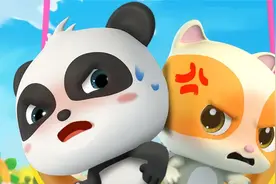 早教益智动画：宝贝们排队玩滑梯，好的玩具要和大家分享喔~