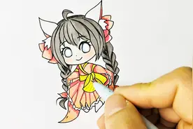 手绘小伙伴喜欢的卡通Q版小女孩 画法简单可爱