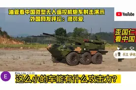 油管看中国微型无人遥控机炮车射击演示，外国网友评论：很可爱视频封面