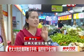 老太太“捡走”蔬菜摊主手机！监控记录下一切|都市110视频封面