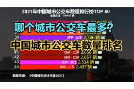 2021中国城市公交车数量排名，8城超万辆，武汉第9，杭州第10视频封面