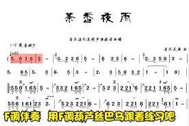 《茶香夜雨》F调 葫芦丝巴乌伴奏 附带技巧曲谱赶紧收藏吧