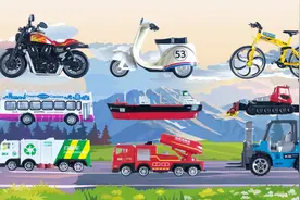 玩具车启蒙中英文学习，认识挖掘机、叉车、清扫车、消防车