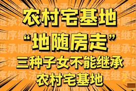 农村宅基地“地随房走”，三种子女不能继承农村宅基地，你知道吗视频封面