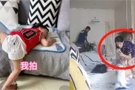 萌娃睡觉下半身掉下沙发，妈妈察觉后一波操作逗乐网友：是亲妈！视频封面