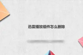 迅雷播放组件怎么删除