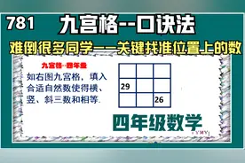 791难倒很多同学 九宫格 四年级数学附加题--口诀法（找位置数）视频封面