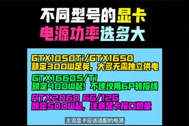 不同型号显卡应该选多大功率的电源，不足又会怎么样呢？视频封面