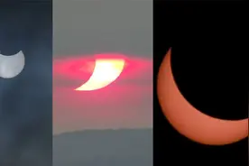 50秒看全球“天狗食日”日环食：宁夏乳白似玉 美国弯日刺破云层