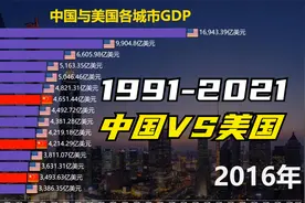 中国与美国各城市GDP，看看三十年我们追赶了多少